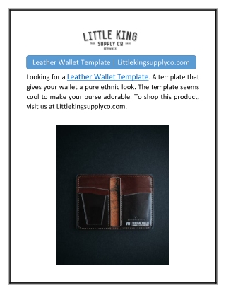 Leather Wallet Template | Littlekingsupplyco.com