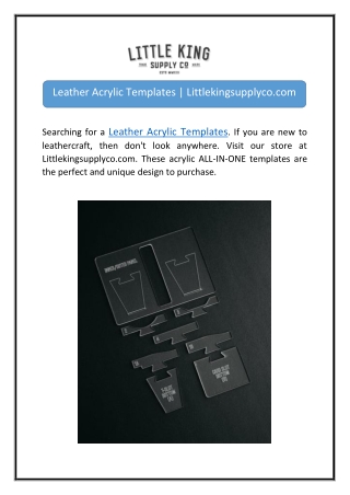 Leather Acrylic Templates | Littlekingsupplyco.com