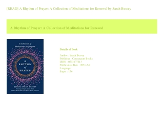 [READ] A Rhythm of Prayer A Collection of Meditations for Renewal  by Sarah