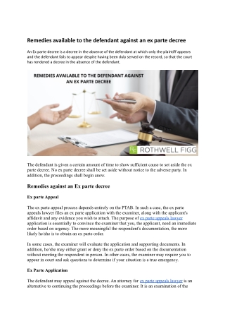 Remedies available to the defendant against an Ex Parte decree.docx