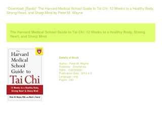 ^Download_[Epub]^ The Harvard Medical School Guide to Tai Chi 12 Weeks to a 