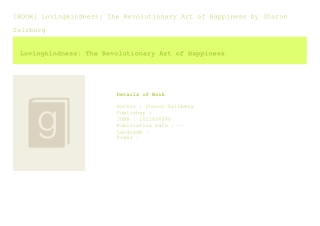 [BOOK] Lovingkindness The Revolutionary Art of Happiness  by Sharon Salzberg