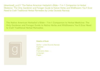 [download]_p.d.f)^ The Native American Herbalistâ€™s Bible â€¢ 7-in-1 Compan