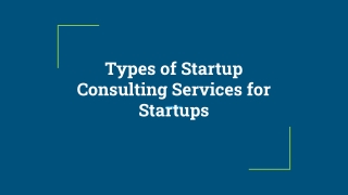 Types of Startup Consulting Services for Startups