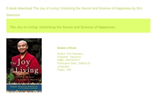 E-book download The Joy of Living Unlocking the Secret and Science of Happin