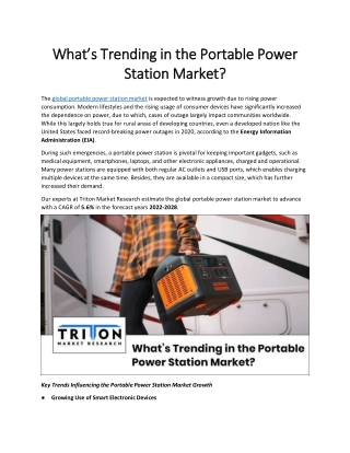 What’s Trending in the Portable Power Station Market?
