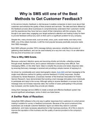 Why SMS is still one of the best methods to get customer feedback..docx