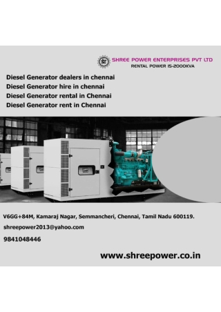 Diesel Generator dealers in chennai