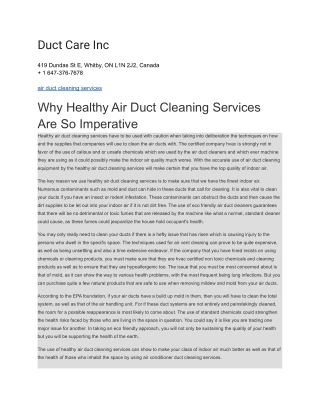 Duct Care Inc
