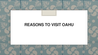 Reasons to Visit Oahu