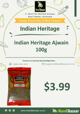 Indian Heritage Ajwain 100g - Mandi Bazaar