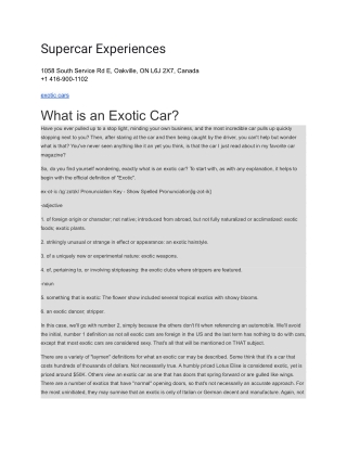Supercar Experiences
