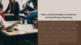 What an Artificial Intelligence and Machine Learning Will Impact Engineering (1)