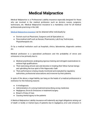 Medical Malpractice