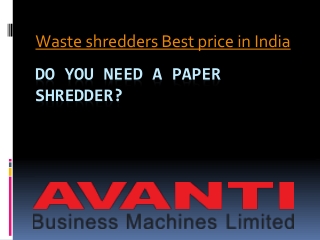 Waste shredders Best price in India