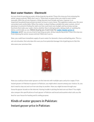 Best water Heaters
