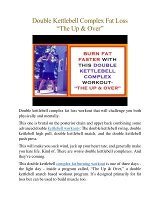 Double Kettlebell Complex Fat Loss –“The Up & Over”