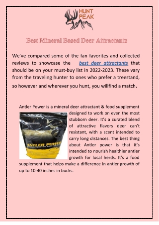 Best Mineral Based Deer Attractant