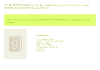 *EPUB/PDF)DOWNLOAD Yoga The Top 100 Best Yoga Poses Relieve Stress  Increase
