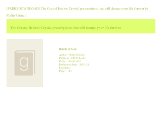 [FREE][DOWNLOAD] The Crystal Healer Crystal prescriptions that will change y