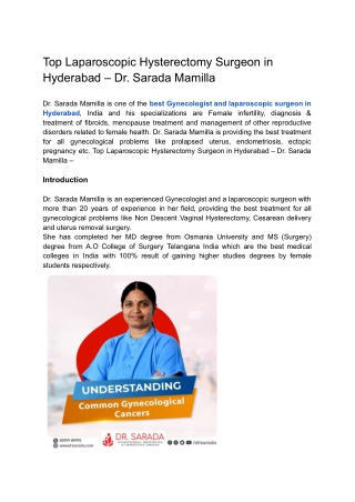 Top Laparoscopic Hysterectomy Surgeon in Hyderabad