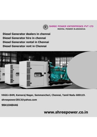 Diesel Generator rent in Chennai