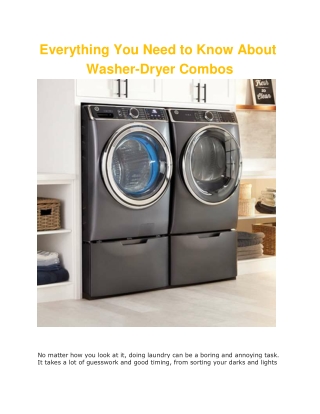 Everything You Need to Know About Washer-Dryer Combos