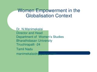 Women Empowerment in the Globalisation Context
