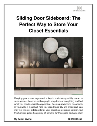 Sliding Door Sideboard- The Perfect Way to Store Your Closet Essentials