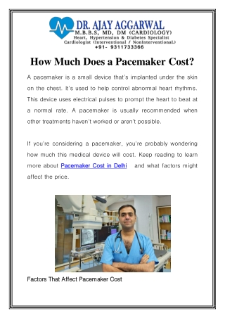 Pacemaker Cost in Delhi Call-9311733366