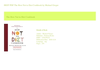 BEST PDF The How Not to Diet Cookbook  by Michael Greger