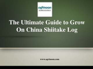 The Ultimate Guide to Grow On China Shiitake Log