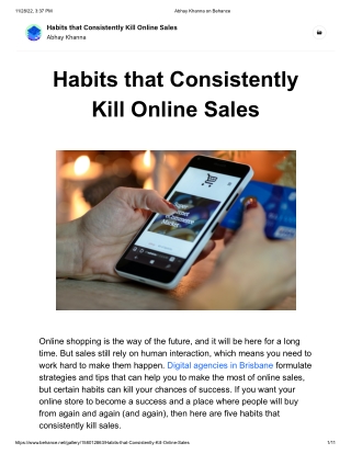 Habits that Consistently Kill Online Sales