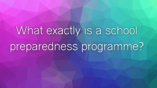What exactly is a school preparedness programme