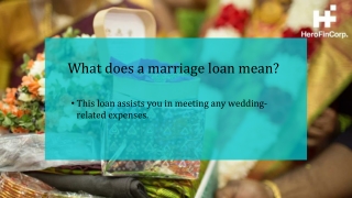 What does a marriage loan mean