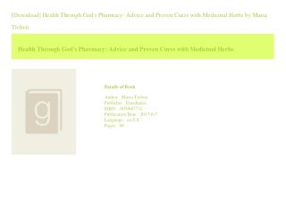[Download] Health Through God's Pharmacy Advice and Proven Cures with Medici