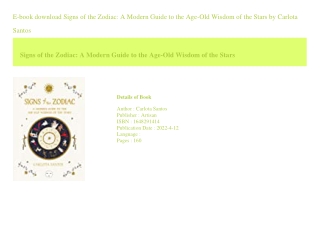 E-book download Signs of the Zodiac A Modern Guide to the Age-Old Wisdom of