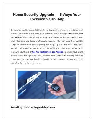 Instant Security Locksmith - Los Angeles Locksmith