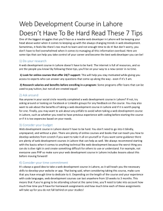web development course is not too hard read these 7 tips