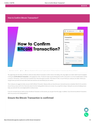 How to Confirm Bitcoin Transaction?