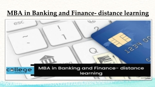 MBA in Banking and Finance- distance learning