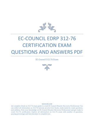 EC-Council EDRP 312-76 Certification Exam Questions and Answers PDF