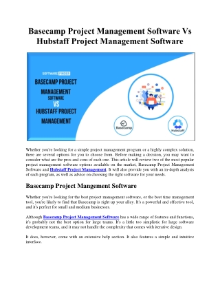Basecamp Project Mangement Software vs Hubstaff Project Management