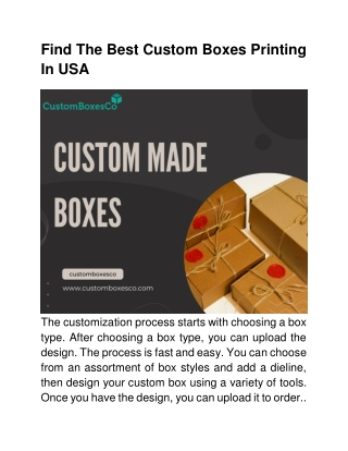 Find The Best Custom Boxes Printing In USA