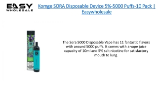 Komge SORA Disposable Device 5%-5000 Puffs-10 Pack