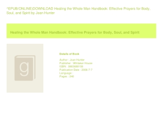 ^EPUB/ONLINE)DOWNLOAD Healing the Whole Man Handbook Effective Prayers for B