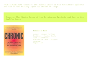 ^PDF/KINDLE)READ Chronic The Hidden Cause of the Autoimmune Epidemic and How