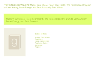 *PDF/KINDLE)DOWNLOAD Master Your Stress  Reset Your Health The Personalized