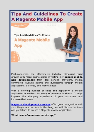 Tips And Guidelines To Create A Magento Mobile App