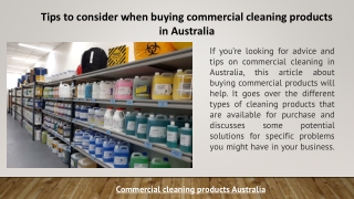 Tips to consider when buying commercial cleaning products in Australia